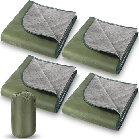 Preboun 4 Pack Large Waterproof Stadium Blanket Bulk 55x78 Inch Thick Warm Fleece Camping Blanket Windproof Picnic Blankets for Homelss Donations Cold Weather Football Games Concert Beach Outdoor in Saudi Arabia