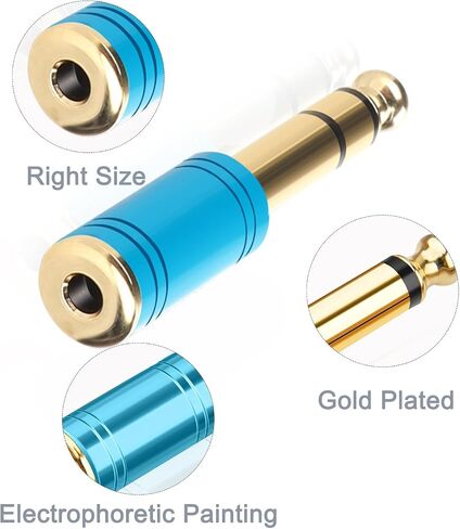 RCA to 1/4 Adapter 4 Pack, GOSYSONG 24K Gold Plated 1/4 inch to RCA Female Mono Audio Connecto(Blue*2+Red*2) in Saudi Arabia