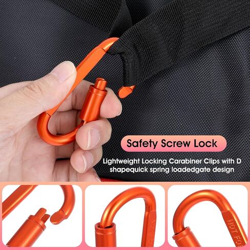 4 Pack D Shape Buckle Carabiner Clip, 3" Aluminum Carabiner Pack, Spring Hook Snap Fasteners Sport Accessories for Outdoor Camping Hiking in Saudi Arabia