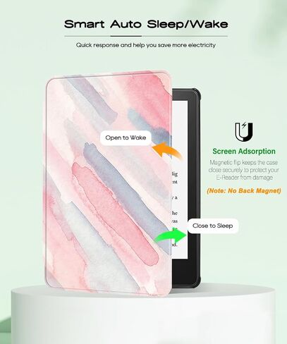 for Kindle Paperwhite Case 2021 - Slim Durable PU Leather Smart Cover with Hand Strap, Auto Wake/Sleep - Fits Kindle Paperwhite 11th Generation 6.8'' and Signature Edition 2021 Released, Pink in Saudi Arabia