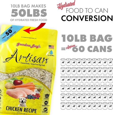 Grandma Lucy's Artisan Dog Food, Grain Free and Freeze-Dried - Artisan Venison, 10Lb Bag in Kuwait
