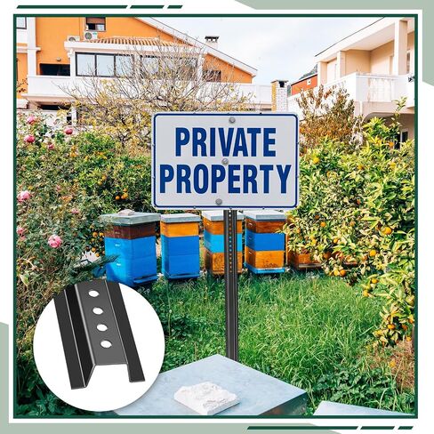 Gisafai 6 Pack 6ft U Channel Sign 3.1in x 6ft Post Post فولاذ طويل القامة مع طلاء مجلفن شديد التحمل علامة معدنية مع ثقوب محفورة مسبقًا لسهولة تركيب علامتك (فضي) in Saudi Arabia