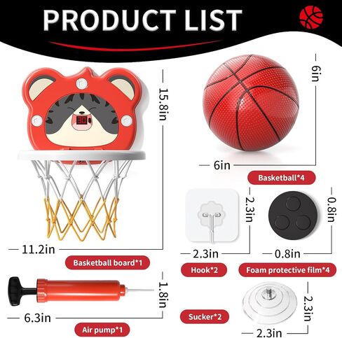 Toddler Basketball Hoop Indoor Toys Gifts for 3 4 5 Year Old Boys Kids, Indoor Mini Basketball Hoop for Toddler Kids Boys Ages 3-5 4-6, Ideal 3 4 5 6 Year Old Boys Birthday Gifts in Saudi Arabia