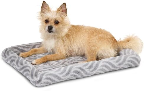 MidWest Homes For Pets QuiteTime Deluxe Wave Bolster Bed for Small Dogs; Easily Machine Wash and Dry; Gray; 24"; 40224-WVGY in Kuwait