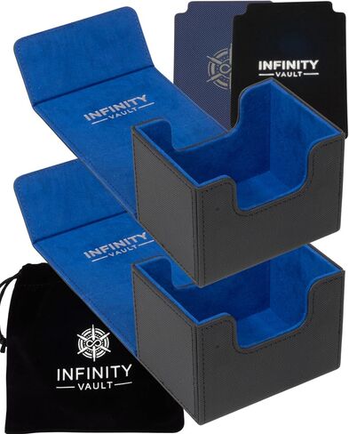100 Card Deck Box Battle Pack - MTG Deck Box Commander Friendly - Protect 100+ Double Sleeved Cards - Designed for MTG Commander Deck Box - Sidewinder Deck Box (Black Interior, Gold Logo) in Saudi Arabia
