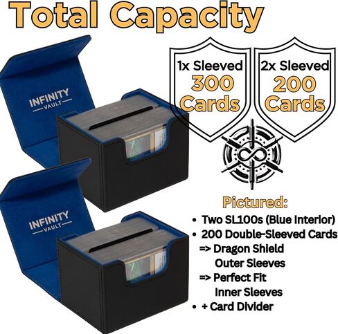 100 Card Deck Box Battle Pack - MTG Deck Box Commander Friendly - Protect 100+ Double Sleeved Cards - Designed for MTG Commander Deck Box - Sidewinder Deck Box (Black Interior, Gold Logo) in Saudi Arabia