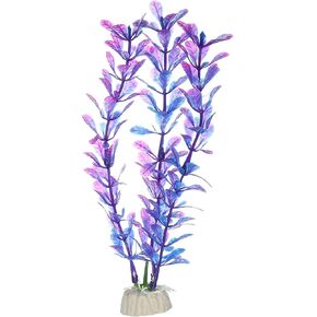 VOCOSTE 1 Pcs Fish Tank Aquarium Decorations Artificial Plants, Artificial Water Plants for Aquarium, Purple, 7.28"
