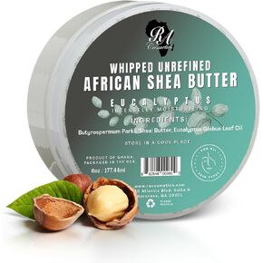 RA COSMETICS 100% African Shea Butter Whipped 6 oz