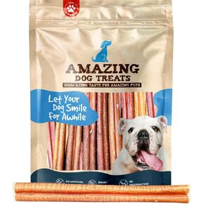 Bully Sticks 6 بوصة حجم عادي (20 قطعة/الحزمة) - مضغ ممتاز للكلاب من Bully Stick - عصي الفتوة طويلة الأمد للكلاب - أفضل عظمة للكلاب من Bully Stick - لا تخفي مضغ الكلب