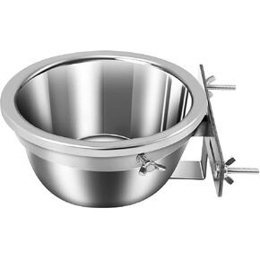 Stainless Steel Dog Bowl,Dog Kennel Hanging Dog Bowl, Removable Non-Slrip Dog Water Bowl for Mdedium Large Dogs,S,37-Ounce