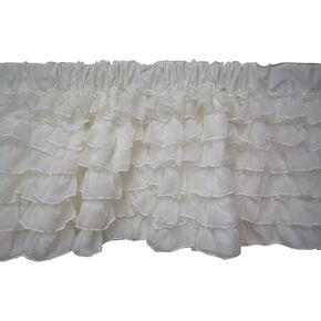 Baby Doll Bedding Layered Window Valance, White