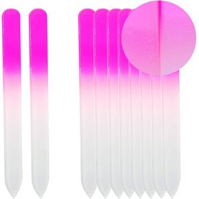 SIUSIO 30PK Professional Glass Nail Files for Natural Nails Czech Short Crystal Nail File Buffers for Nail polishing - The Best Emory Boards for Fingernail & Toenail Care (Purple & Pink & Blue)