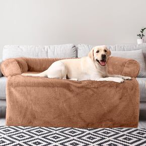 Petmaker Dog Bed - Plush Couch Covers for Dogs and Cats - Pet Bed for Large Pets - Dog Bed with Removable Washable Cover - Puppy Essentials (Beige)