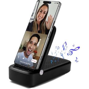 Gifts for Men,Cell Phone Stand with Wireless Bluetooth Speaker for Men Women,HD Surround Sound Speaker Anti-Slip Base for Home,Office,Outdoor Compatible with iPhone/Samsung/iPad Tablet