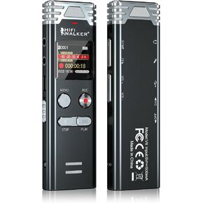 64GB Digital Voice Recorder - HIFI WALKER V6 Voice Activated Recorder with Playback, Portable Dictaphone Audio Recorder for Lectures Meetings Interviews with Password,Variable Speed, MP3 Player