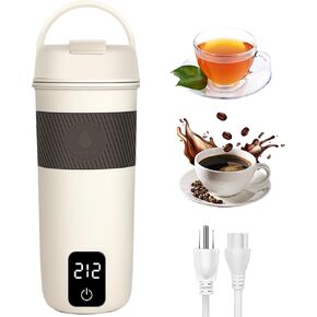 Portable Electric Kettle, 350ml Small Water Boiler with 4 Temperature Control, 304 Stainless Steel Travel Kettle with Auto Shut Off & Dry Off Protection, Water Heater for Coffee, Tea, Milk