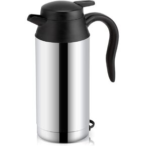 12v Car Kettle Water Boiler, 750ml Stainless Steel Car Heating Cup Electric Kettle for Car Travel Kettle Water Warmer Coffee Mug for Car