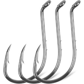 Octopus Fishing Hooks,110Pcs Baitholder Fishing Hooks Barbed Fishing Jig Hooks High Carbon Steel Bait Keep Hooks Offset Circle Octopus Hooks for Saltwater Freshwater Size #8-6/0