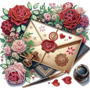 WSLWXSHM 5D Special Shape Diamond Art Kits for Beginners, Diamond Painting Kits for Adults, Crystal Rhinestones Diamond Painting for Home Wall Decoration Gift 12×12inch/30×30cm, Cup Flower
