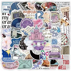 100Pcs Singer Stickers for Taylor Fans Adult,Popular Singer Music Lyrics Stickers for Laptops Water Bottles Waterproof Guitars Phone Gifts for Swiftes