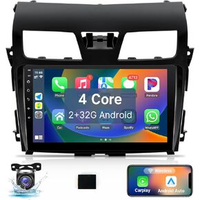 Leadfan Android Car Stereo for Nissan Altima Teana 2013-2018 Radio with Wireless CarPlay Android Auto, 10.1 inch Touchscreen in-Dash WiFi Bluetooth GPS Navigation Units MirrorLink,SWC + Backup Camera