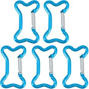 5Pcs Rose Red Hook Clip KeyRings Metal Carabiner Keychains Buckle Hardware Bone Shape Spring Clasps Aluminum Alloy Spring Snapping Safety and Survival