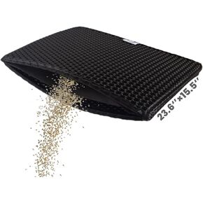 KattyPet Cat Litter Mat Trapping, Urine & Waterproof, Honeycomb Double Layer Anti Tracking Kitty Mats, No Phthalate, Washable Easy Clean (white, 23.6 in X 15.5 in)