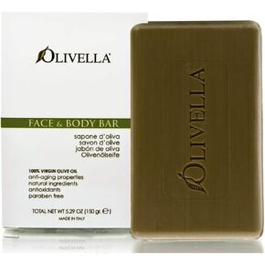 Olivella Face and Body Soap, Scented All-Natural 100% Virgin Olive Oil from Italy, 5.29-Ounce Bars (Pack of 12)