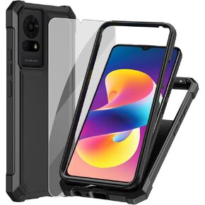 Ailiber Phone Case for TCL K24, TCL T434D 2024 Phone Case with Screen Protector, Dual Layer Protection, Shockproof Corners TPU Bumper, Silicone Cell Phone Case for TCL K23-Blue Pink