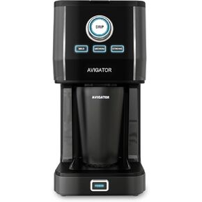 Single Cup Coffee Maker with Coffee Mug, Perfect Single-Serve Brewers for Desk, Office. Personal Travel Mug with Stainless Steel Interior, Reusable Filter.