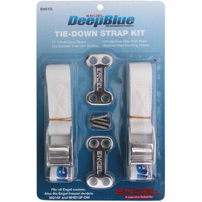 Engel Cooler and Freezer Tie Down Strap Kit for Securing to Boat Deck, Includes 2 Cam Buckle Straps & Stainless Steel Hardware (Cooler Not Included)