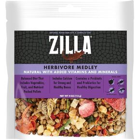 Zilla Pet Reptile Herbivore Food Medley Diet, 4 oz
