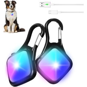 Dog Collar Light 4 Modes RGB Lights for Dog Collar High Capacity USB Rechargeable Dog Light Waterproof Dog Lights for Night Walking,Climbing,Bike,Running (2 Pack Black) in Saudi Arabia