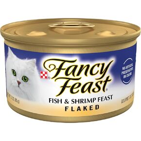 Purina Fancy Feast Wet Cat Food, Flaked Fish & Shrimp Feast - (24) 3 oz. Cans