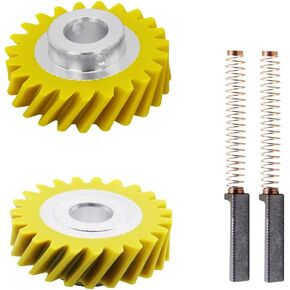 W10112253 Mixer Worm Replacement W10380496 Carbon Brushes Gear for Whirlpool & KitchenAid Mixers Replace Parts 4162897 4169830 AP4295669(4-PCS)