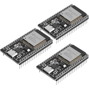 ESP32 ESP-32S ESP-WROOM-32 Development Board Kits 2.4GHZ Dual-Mode WiFi + Bluetooth Dual Cores Microcontroller Processor USB Type-C Interface Compatible with Arduino IDE NodeMCU, 3PCS