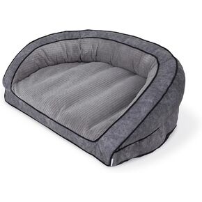 La-Z-Boy Petmate Harper Sofa Large Dog Bed Grey 43x35 Inches for Dogs up to 125lbs with Durable Removable Washable Cover