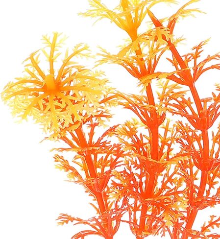 VOCOSTE 2 قطعة نباتات بلاستيكية لحوض السمك، نباتات مائية صناعية لتزيين نباتات المناظر الطبيعية لخزان الأسماك، برتقالي، 4.72 بوصة in Kuwait