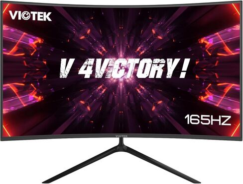 Viotek GNV27CB شاشة ألعاب منحنية 27 بوصة 165 هرتز، دقة Full HD 1080p، متوافقة مع FreeSync، 3 مللي ثانية GTG، تباين 3000:1، 100% sRGB، جاهز VESA، DP، HDMI، مكبر صوت، 3 سنوات بدون بكسلات ميتة in Saudi Arabia