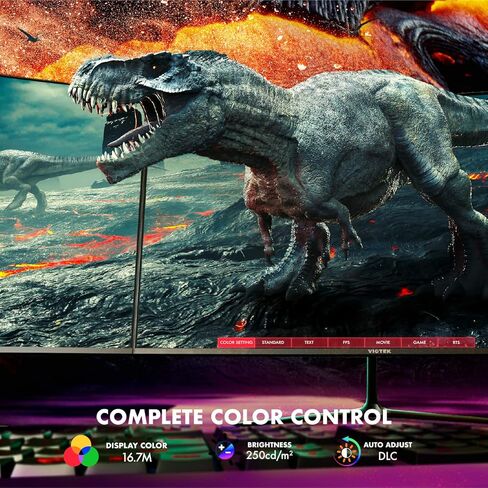 Viotek GNV27CB شاشة ألعاب منحنية 27 بوصة 165 هرتز، دقة Full HD 1080p، متوافقة مع FreeSync، 3 مللي ثانية GTG، تباين 3000:1، 100% sRGB، جاهز VESA، DP، HDMI، مكبر صوت، 3 سنوات بدون بكسلات ميتة in Saudi Arabia