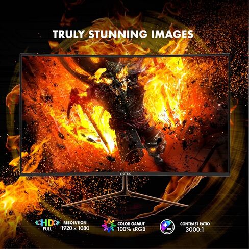 Viotek GNV27CB شاشة ألعاب منحنية 27 بوصة 165 هرتز، دقة Full HD 1080p، متوافقة مع FreeSync، 3 مللي ثانية GTG، تباين 3000:1، 100% sRGB، جاهز VESA، DP، HDMI، مكبر صوت، 3 سنوات بدون بكسلات ميتة in Saudi Arabia