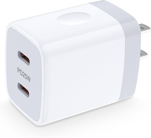 USB C سامسونج شاحن سريع التوصيل 25W منفذ مزدوج PD جدار شاحن نوع C شاحن الطوب شحن سريع كتلة لسامسونج غالاكسي A15/A54 5G/A55/A35/A14/S24/S23 الترا/S22/S21/S20، آيفون 15/14/13 /12/11، بكسل 8 in Kuwait