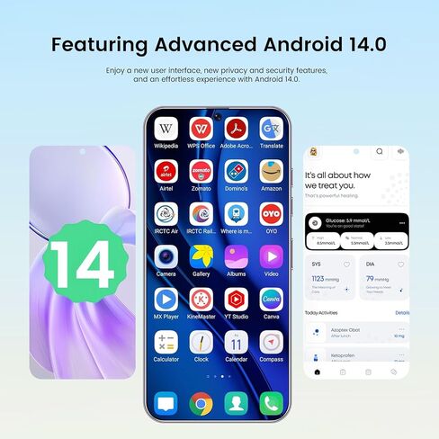 هواتف C24 Android، هاتف خلوي غير مقفل بسعة 8+256 جيجابايت، هاتف ذكي يعمل بنظام Android 14.0، كاميرا بدقة 108 ميجابكسل + 48 ميجابكسل، بطارية 6800 مللي أمبير في الساعة، شاشة عالية الدقة 7.0 بوصة، شريحة SIM مزدوجة/قفل بصمة الإصبع/معرف الوجه/هاتف 5G/نظام تحدي in Saudi Arabia