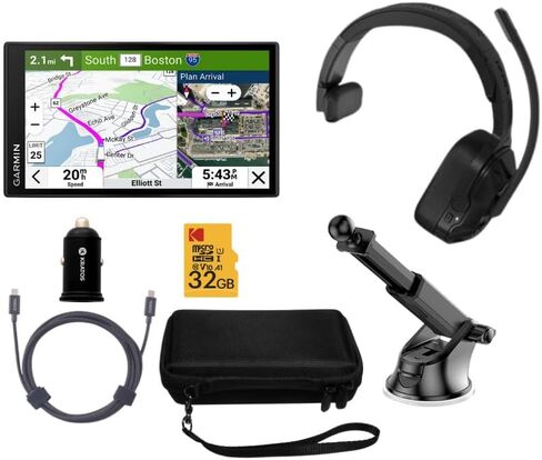 Garmin dezl OTR620 GPS Truck Navigator with 6-Inch 1280p Touchscreen (Black) Bundle with Headset 110, Storage Case, Headset Accessory, microSDHC Card, Suction Cup Mount, and Nylon Cable (7 Items) in Saudi Arabia