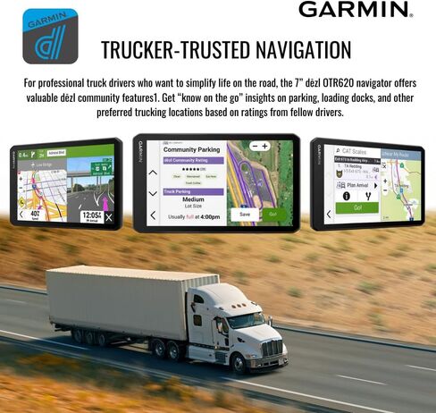 Garmin dezl OTR620 GPS Truck Navigator with 6-Inch 1280p Touchscreen (Black) Bundle with Headset 110, Storage Case, Headset Accessory, microSDHC Card, Suction Cup Mount, and Nylon Cable (7 Items) in Saudi Arabia