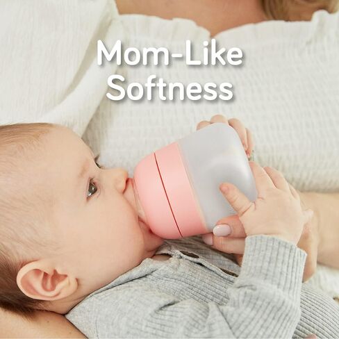 Nanobebe Flexy Silicone Baby Bottle, Anti-Colic, Natural Feel, Non-Collapsing Nipple, Non-Tip Stable Base, Easy to Clean 2-Pack, Sage, 5 oz in Saudi Arabia