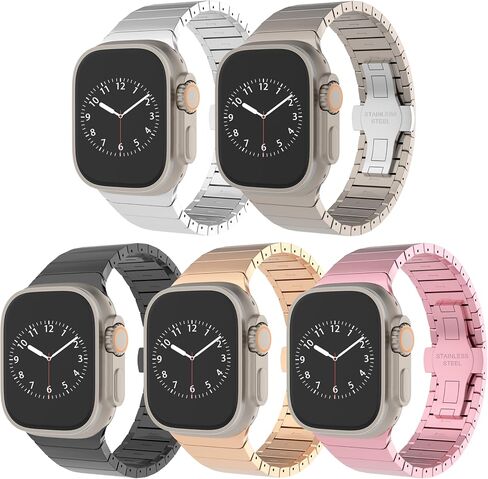 BUREI Compatible with Apple Watch Bands Stainless Steel Metal Watch Band for iWatch Series Classic Business Apple Watch Bands 49mm 45mm 44mm 42mm 41mm 40mm 38mm for Men and Women in Saudi Arabia