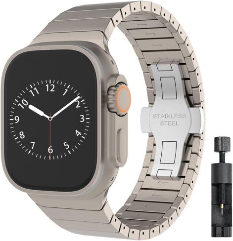 BUREI Compatible with Apple Watch Bands Stainless Steel Metal Watch Band for iWatch Series Classic Business Apple Watch Bands 49mm 45mm 44mm 42mm 41mm 40mm 38mm for Men and Women in Saudi Arabia