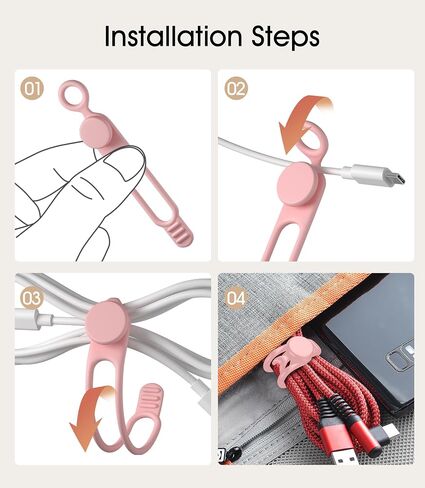 3 Inch Reusable Cable Ties, Silicone Cord Organizer, 24Pcs-Multi in Kuwait