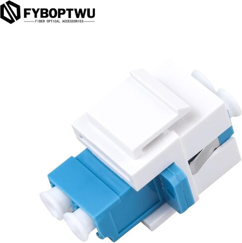 10 pcs Fiber Optic Keystone Jack Coupler LC Duplex Singlemode Coupler (White) (SM) Fiber Optic Cable Adapter LC-LC Duplex Single Mode Connector for Fiber Wall Plate in Saudi Arabia